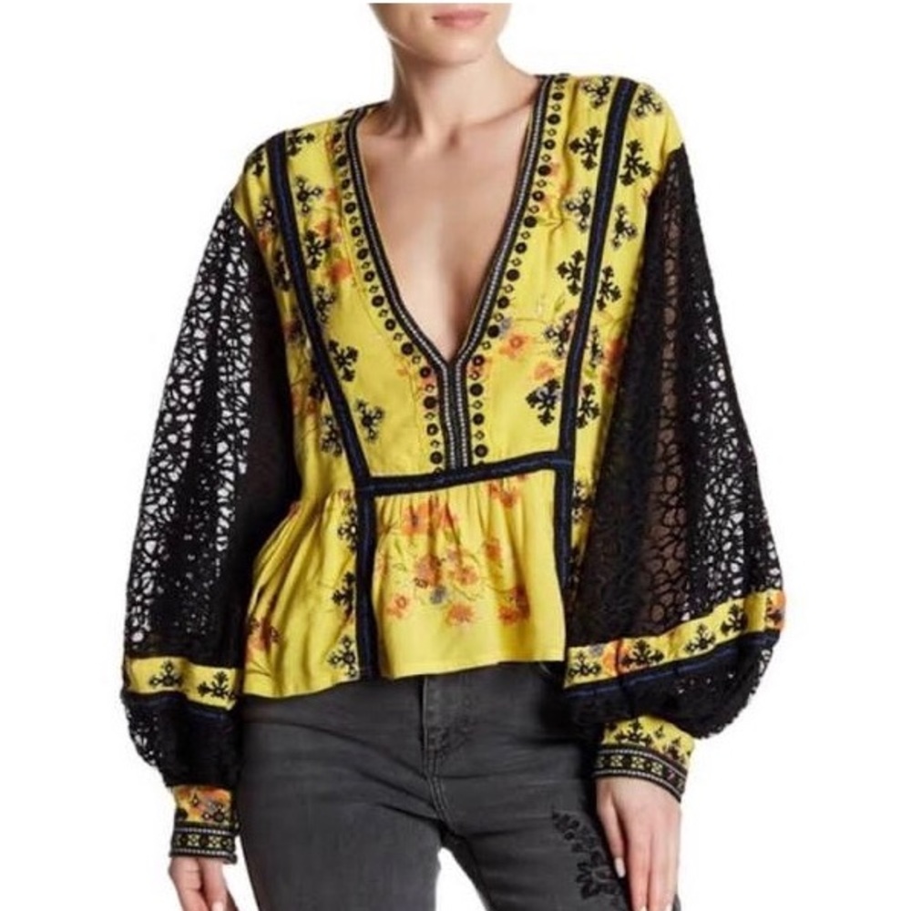 Free People boogie all night blouse